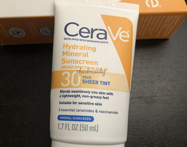 CeraVe Hydrating Mineral Sunscreen SPF 30 Face Sheer Tint