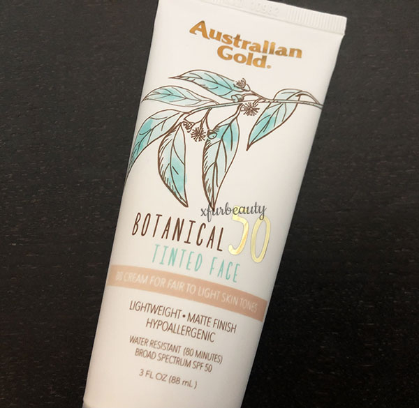 Australian Gold Botanical SPF 50 Tinted Face Sunscreen Lotion Light to Fair